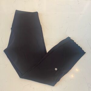 Lululemon align scalloped crop, black, size 10, 23 inch inseam